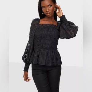 YAS Yasola top ruched corset balloon sleeve size XS d